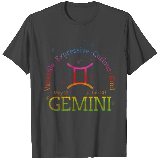 Gemini Zodiac Horoscope Astrology Distressed Look T Shirts
