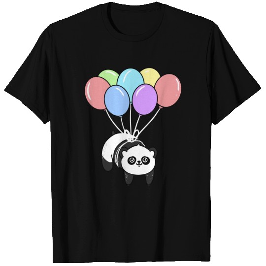 Kawaii Panda With Balloons for Panda Lover T Shirts