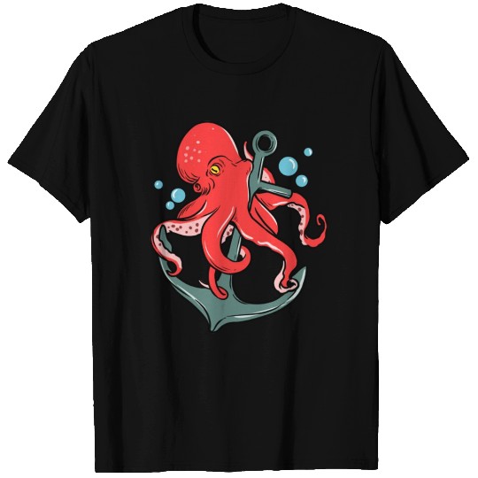 Octopus Anchor for Octopus Lover T Shirts