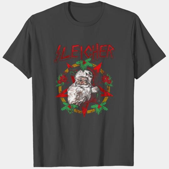 Sleigher Heavy Metal Santa Claus Christmas Xmas T Shirts