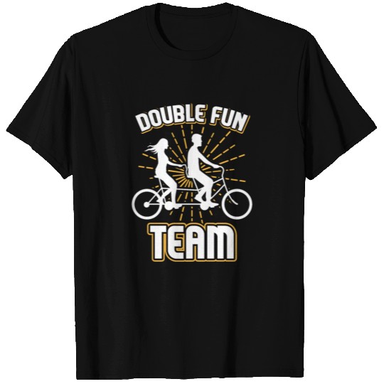Double Fun Team Tandem Bike Two Seater Bicycle T Shirts