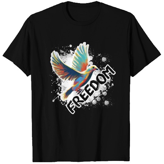 Freedom with Colors and White Paint T Shirts