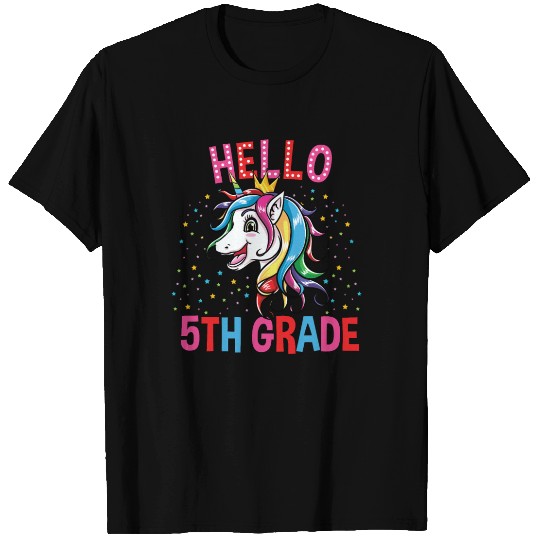 Cute Unicorn Hello 5th Grade Back To School T Shirts