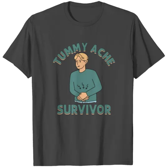 Vintage Tummy Ache Survivor Stomachache IBS T Shirts