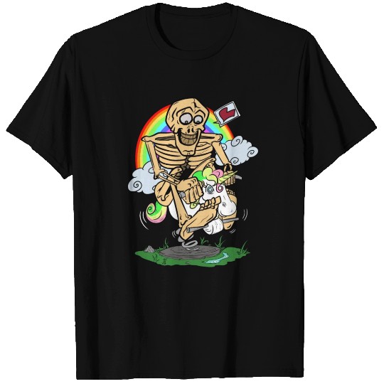 Skeleton Riding Unicorn Christmas T Shirts