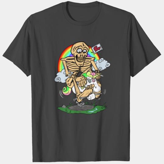 Skeleton Riding Unicorn Christmas T Shirts
