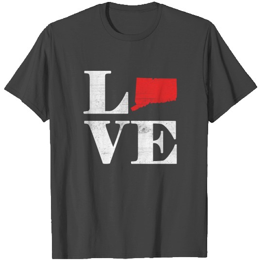 Proud America State Land Map Love Connecticut T Shirts