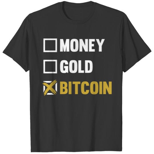 money gold bitcoin T Shirts