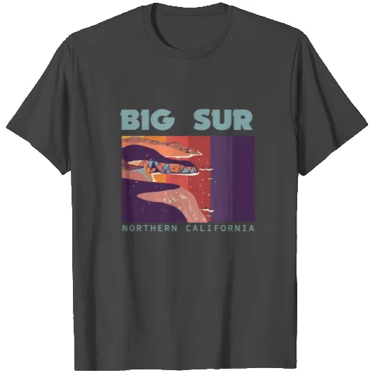 Northern California Big Sur Seaside Souvenir Ocean T Shirts