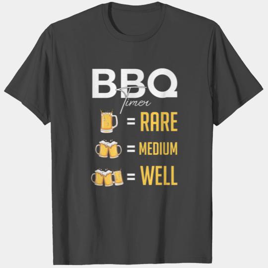 Humorous BBQ Timer Alcohol Drink Smoking Meats T Shirts