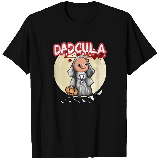 Dadcula Dracula Vampire Dad Funny Halloween Party T Shirts