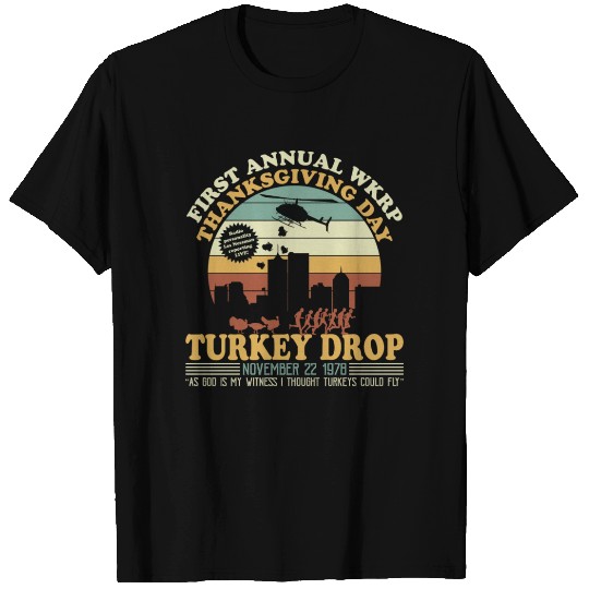 First Annual WKRP Turkey Drop Thanksgiving Day T Shirts
