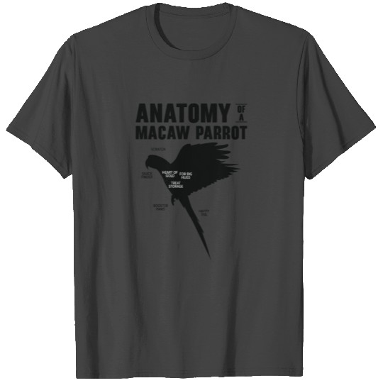 Macaw Anatomy Birdwatching Parrot Bird Lover T Shirts