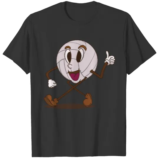 funky volley ball cute cartoon character walking T Shirts