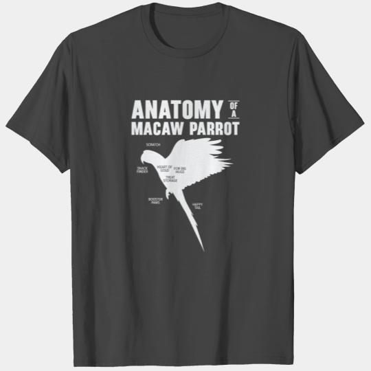 Macaw Anatomy Birdwatching Parrot Bird Lover T Shirts