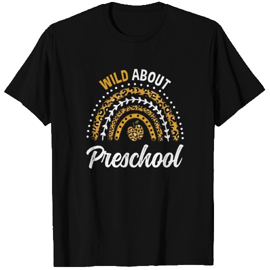 Wild About Preschool Teacher Rainbow T Shirts
