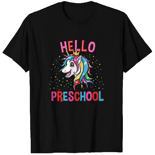 Cute Unicorn Hello Preschool Back To School T Shirts