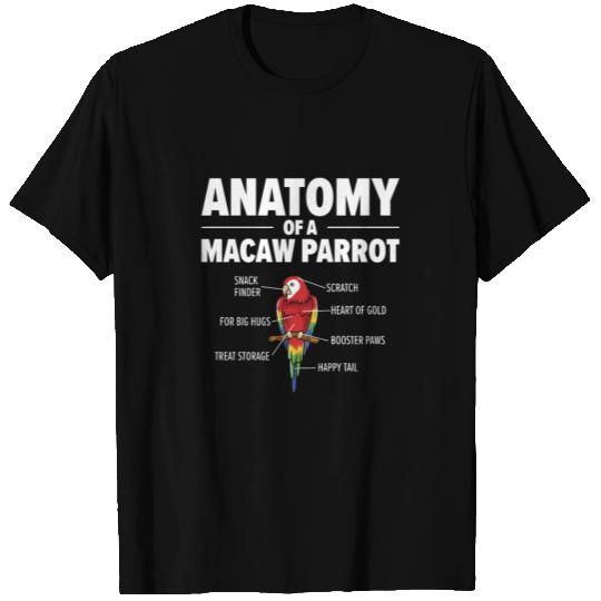 Macaw Anatomy Birdwatching Parrot Bird Lover T Shirts