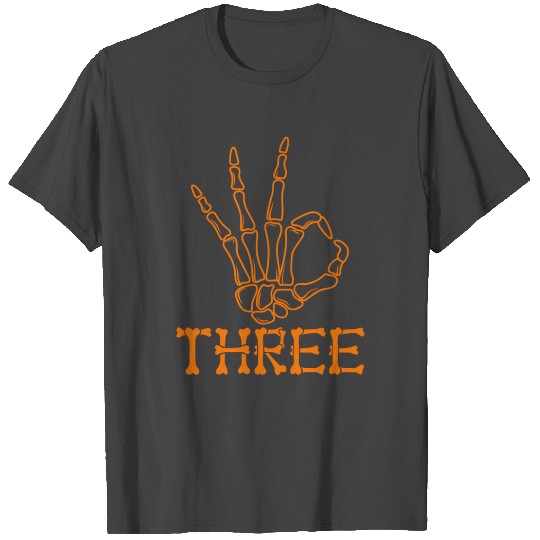 Three Fingers Skeleton Halloween 3 Year Old Kids T Shirts