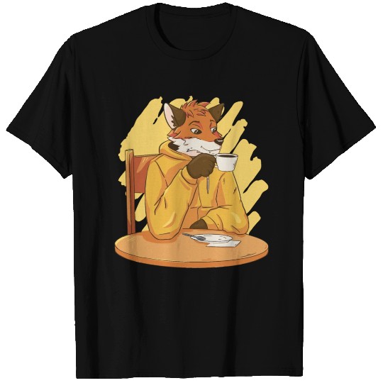 Fox Drinking Coffee T Shirts