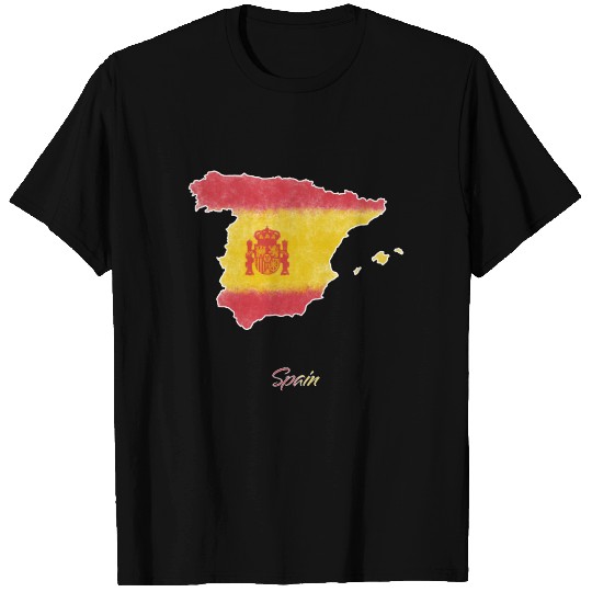 Stylized Spain Map T Shirts