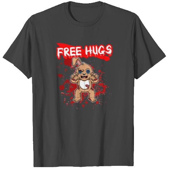 Free Hugs Halloween Sarcasm Scary Creepy Costume T Shirts