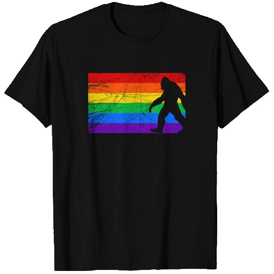 LGBT Bigfoot Rainbow Flag T Shirts