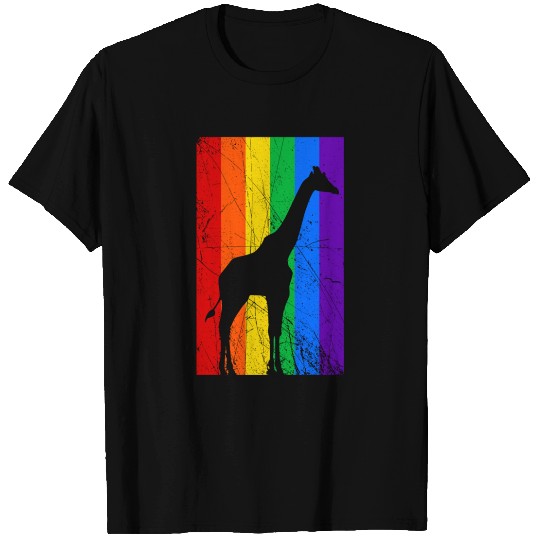 LGBT Giraffe Rainbow Flag T Shirts