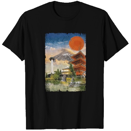 Mount Fuji Japanese Volcano Village T Shirts
