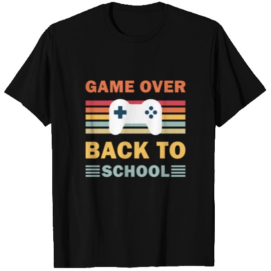 Game Over Back To School Funny Video Gamer Gaming T Shirts