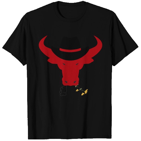 BULL WITH COWBOY HAT T Shirts