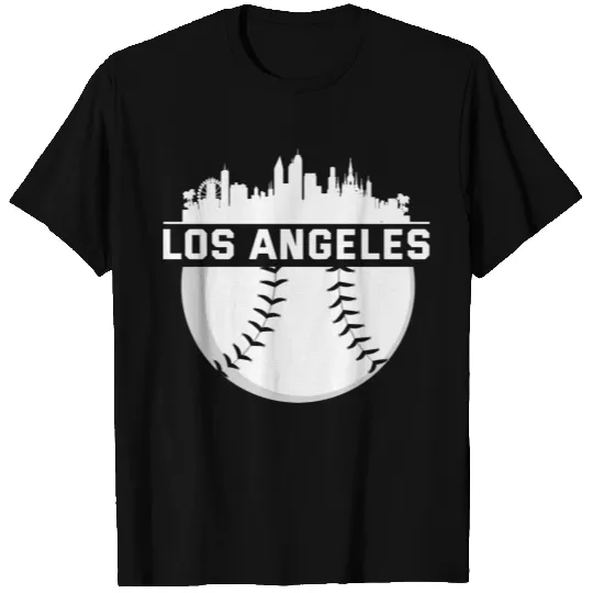 Perfect Los Angeles City Skyline Baseball Designed T Shirts