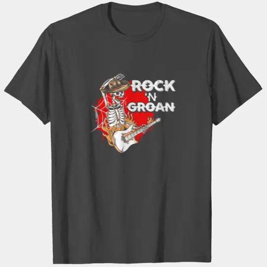 Halloween Cowboy Skeleton Rocker Hand Rock T Shirts