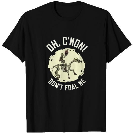 Halloween Cowboy Skeleton Foal Horse Riding T Shirts