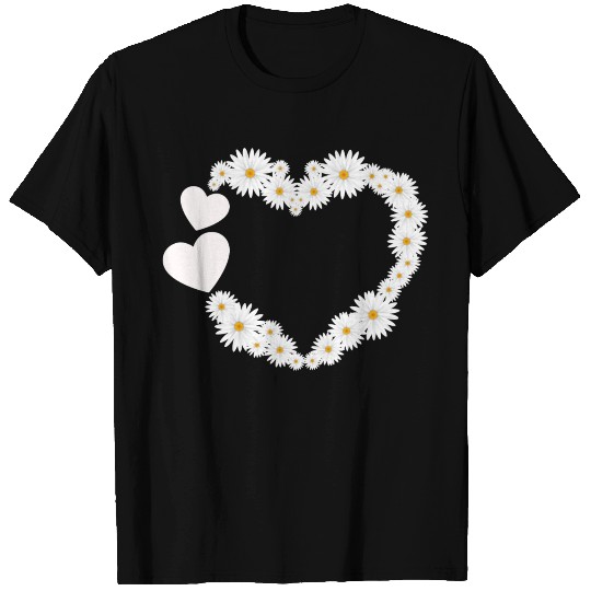 Daisy Flower Heart Women Gardener Wildflower T Shirts
