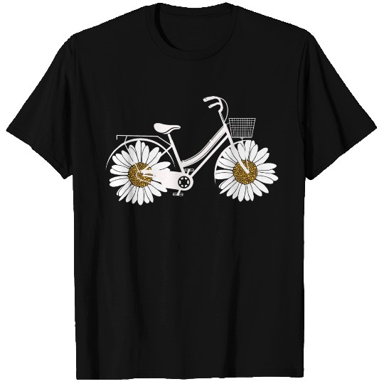 Daisy Bicycle Women Garden Flower Bike T Shirts
