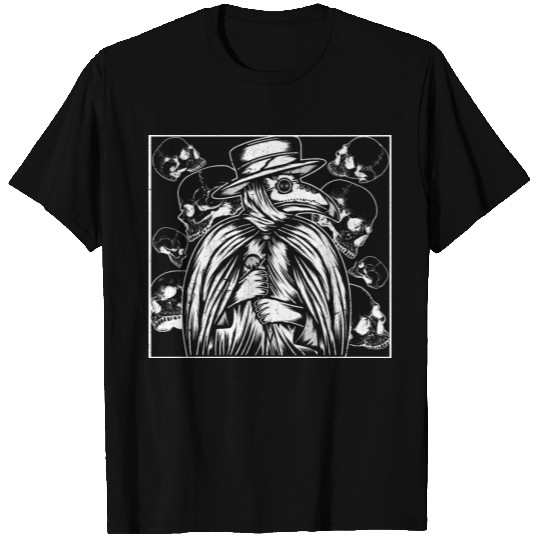 Medieval Plague Doctor Skulls Occult T Shirts