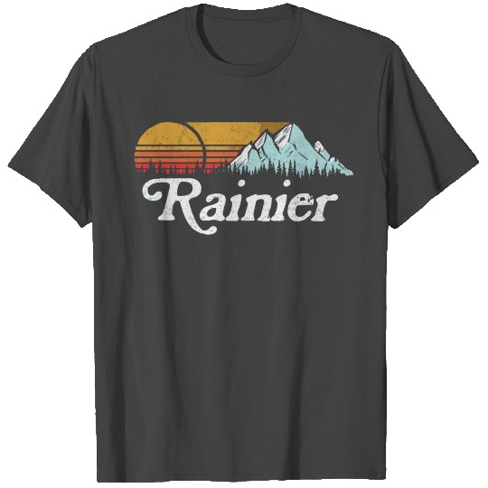Retro Vibe Mount Rainier Vintage Mountains Sun T Shirts
