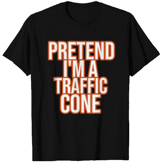 Lazy Funny Halloween Costume T Shirts Orange Traffic
