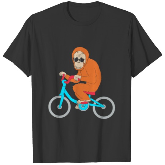 Monkey Riding A Bike Funny Ape Orangutan T Shirts