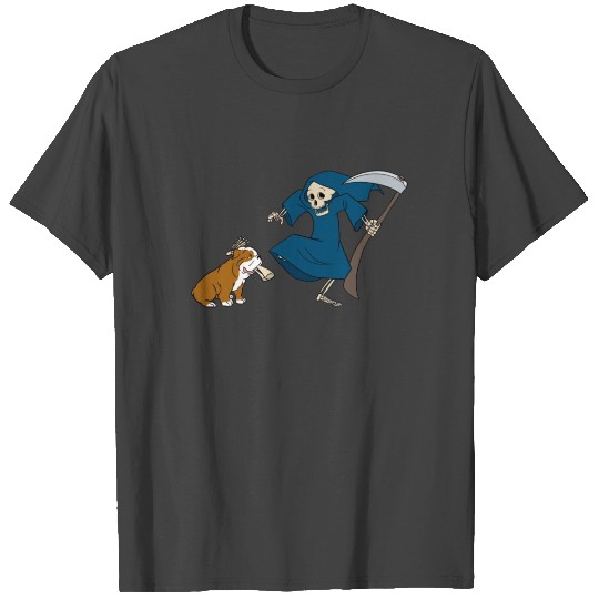 English Bulldog Grim Reaper Halloween T Shirts