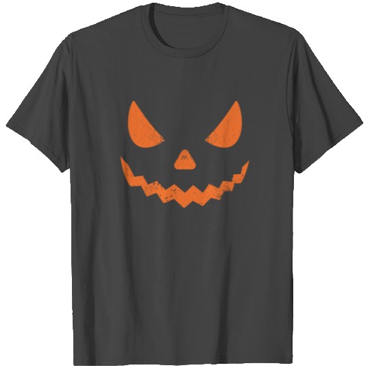 Halloween Scary Orange Pumpkin Face Halloween T Shirts