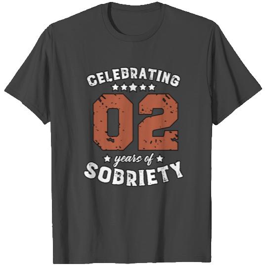 Sobriety Gift for Men or Women Celebrating 2 Years T Shirts