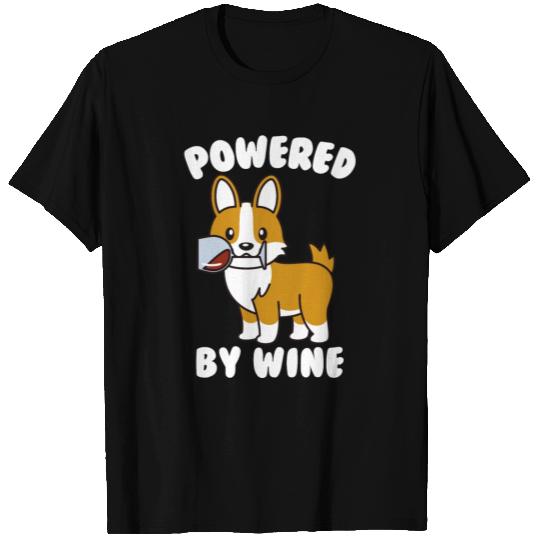 Corgi Powered By Wine T Shirts