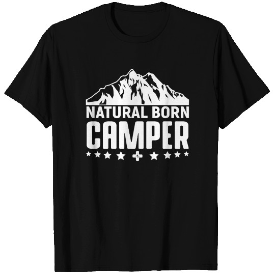 Natural Born Camper Outdoor Camp Hiking Glamping T Shirts