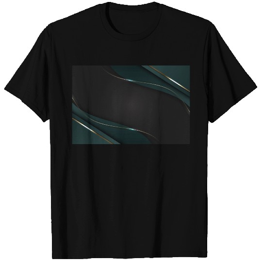 Luxury Elegant Metallic Green Black Wave T Shirts