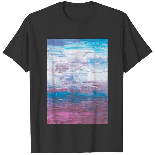 Abstract Grunge Blue Pink Painting T Shirts