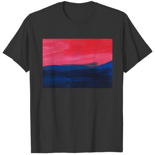 Abstract Red Blue Minimalist Painting T Shirts