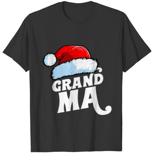 GRANDMA Santa Claus Hat Christmas T Shirts