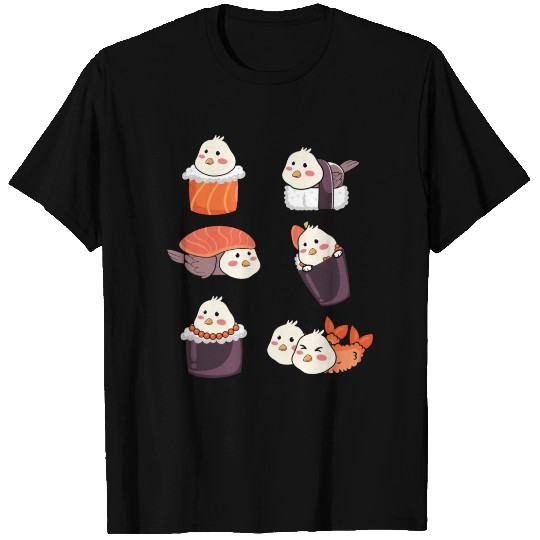 Japanese Kawaii Sushi Rolls T Shirts